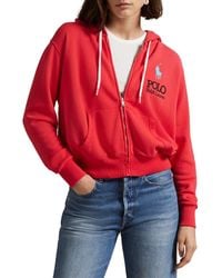 Polo Ralph Lauren - Big Pony Lightweight Fleece Zip Hoodie - Lyst