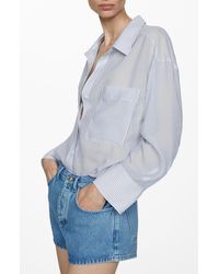 Mango - Zaro Stripe Oversize Button-up Shirt - Lyst