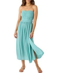 O'neill Sportswear - Devyn Smocked Strapless Midi Dress - Lyst