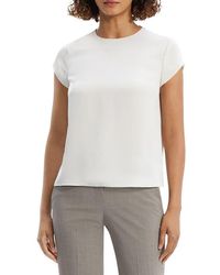 Theory - Cap Sleeve Silk Top - Lyst