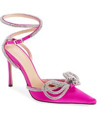 double crystal bow pointed toe pump mach & mach