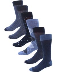 Lorenzo Uomo - 6-pack Assorted Cotton Blend Dress Socks - Lyst
