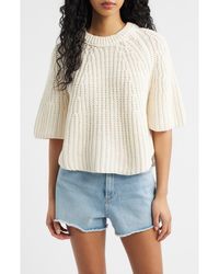 Free People - Amy Short Sleeve Cotton Sweater - Lyst