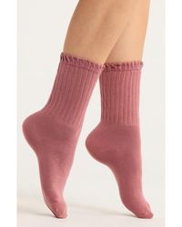 Casa Clara - Joanna Ruffle Trim Crew Socks - Lyst