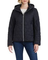 Vince Camuto - Water Resistant Hooded Quilted Jacket - Lyst