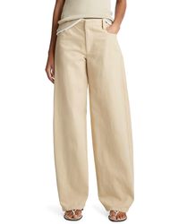 Vince - Washed Cotton Twill Wide Leg Pants - Lyst