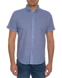 Robert Graham - Farina Geo Print Short Sleeve Cotton Button-up Shirt - Lyst