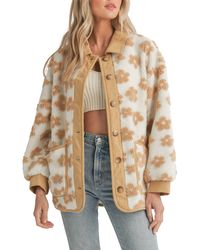 All In Favor - Daisy Floral High Pile Fleece Shacket In At Nordstrom, Size Small - Lyst
