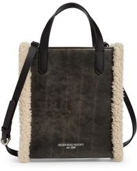 Golden Goose - Mini California North/south Leather & Genuine Shearling Tote - Lyst