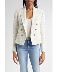 L'Agence - Brooke Double Breasted Tweed Blazer - Lyst