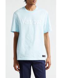 Versace - 1978 Re-edition Logo Embroidered Cotton Jersey T-shirt - Lyst