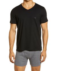 Emporio Armani - 3-pack Cotton V-neck T-shirts - Lyst