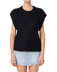English Factory - Chunky Cap Sleeve Sweater - Lyst