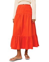 Solid & Striped - The Indra Tiered Stretch Cotton Skirt - Lyst