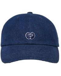 Maje - Raw Denim Cap With Logo - Lyst