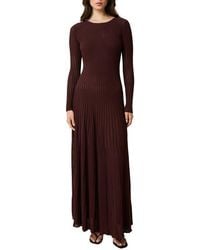 Solid & Striped - The Sloane Long Sleeve Pointelle Rib Maxi Sweater Dress - Lyst