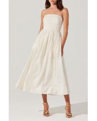 Astr - Aneesha Bow Back Strapless Midi Dress - Lyst