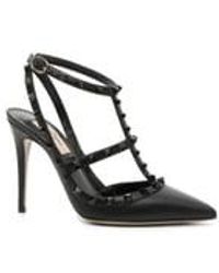 rockstud ankle strap pump with tonal studs 100 mm