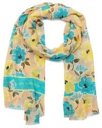 Kate Spade - Spring Roses Oblong Cotton & Silk Blend Scarf - Lyst