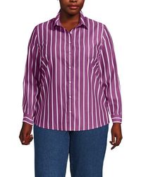 Lands' End - Plus Size No Iron Button Front Shirt - Lyst