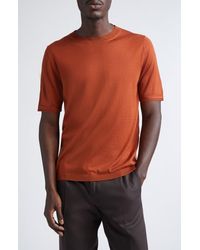 Isaia - Short Sleeve Wool, Silk & Cashmere Sweater - Lyst