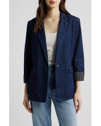 Rag & Bone - Jennie One-Button Denim Blazer - Lyst