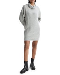 Reiss - Sami Cowl Neck Long Sleeve Wool Blend Sweater Dress - Lyst