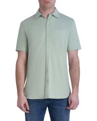 Karl Lagerfeld - Slim Fit Short Sleeve Cotton Knit Button-up Shirt - Lyst