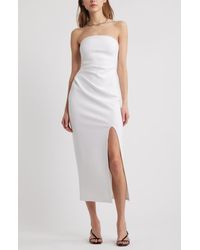 Open Edit - Ruched Strapless Maxi Dress - Lyst