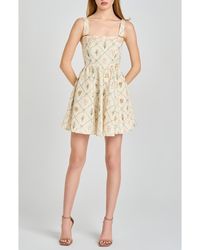 Wayf - Amelia Floral Print Linen Blend Sundress - Lyst