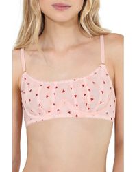 Honeydew Intimates - Serina Flock Embroidered Mesh Underwire Bra - Lyst