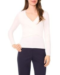 Halogen® - Long Sleeve Wrap Top - Lyst