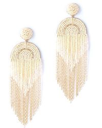 Deepa Gurnani - Circe Beaded Fringe Drop Earrings - Lyst