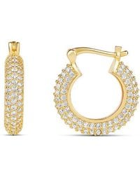 SHYMI - Small Pavé Hoop Earrings - Lyst