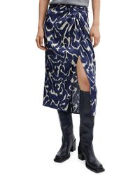 Mango - Print Faux Wrap Midi Skirt - Lyst