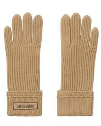 Burberry - Logo Patch Wool Blend Gloves - Lyst