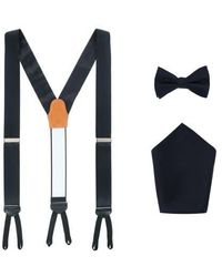 Trafalgar - Sutton Solid Color Silk Brace Bow Tie & Pocket Square Combo - Lyst