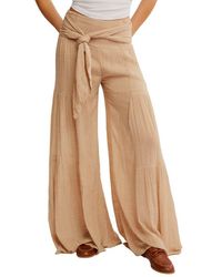 Free People - Good Day Tie Waist Wide Leg Pants - Lyst
