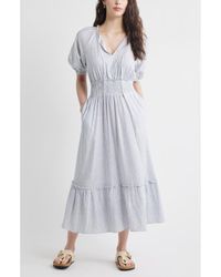 Caslon - Tie Front Linen Blend Maxi Sundress - Lyst