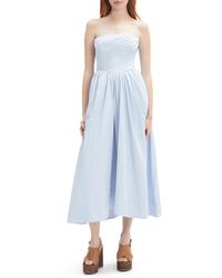 Bardot - Lola Stripe Strapless Corset Midi Dress - Lyst
