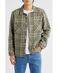 Wax London - Whiting Plaid Wool Blend Button-Up Shirt Jacket - Lyst