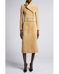 Tom Ford - Double Breasted Lambskin Suede Trench Coat - Lyst