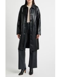 Bernardo - Croc Embossed Faux Leather Trench Coat - Lyst