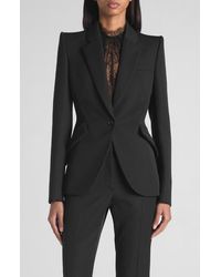 McQueen - One-Button Wool Jacket - Lyst