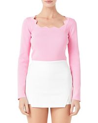 Endless Rose - Scallop Square Neck Sweater - Lyst