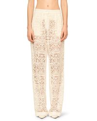 Interior - The Gertude Sheer Cotton Blend Lace Pants - Lyst