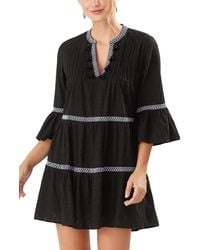 Tommy Bahama - Embroidered Tiered Cotton Cover-up Dress - Lyst