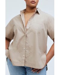 Madewell - Oversize Boxy Short Sleeve Poplin Button-up Shirt - Lyst