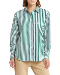Lacoste - X Bandier Mix Stripe Cotton Button-up Shirt - Lyst