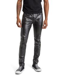 Purple Brand P001 Low Rise Skinny Jeans - Red Patent Leather Film